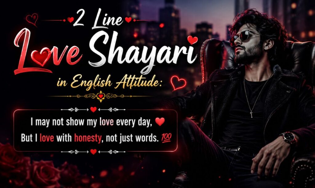 2 Line Love Shayari in English Attitude
