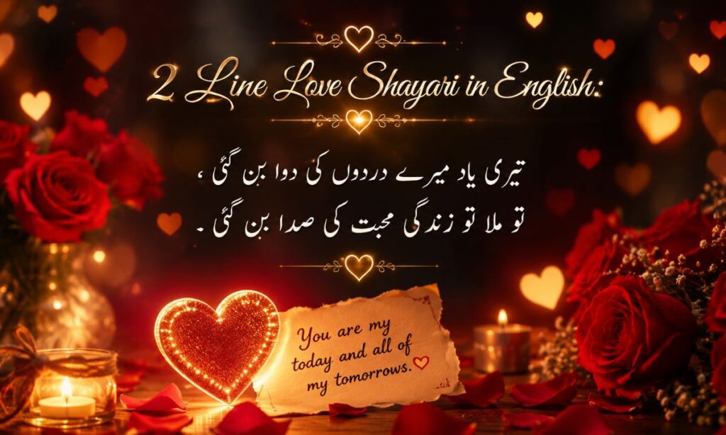 _2 line love shayari in English