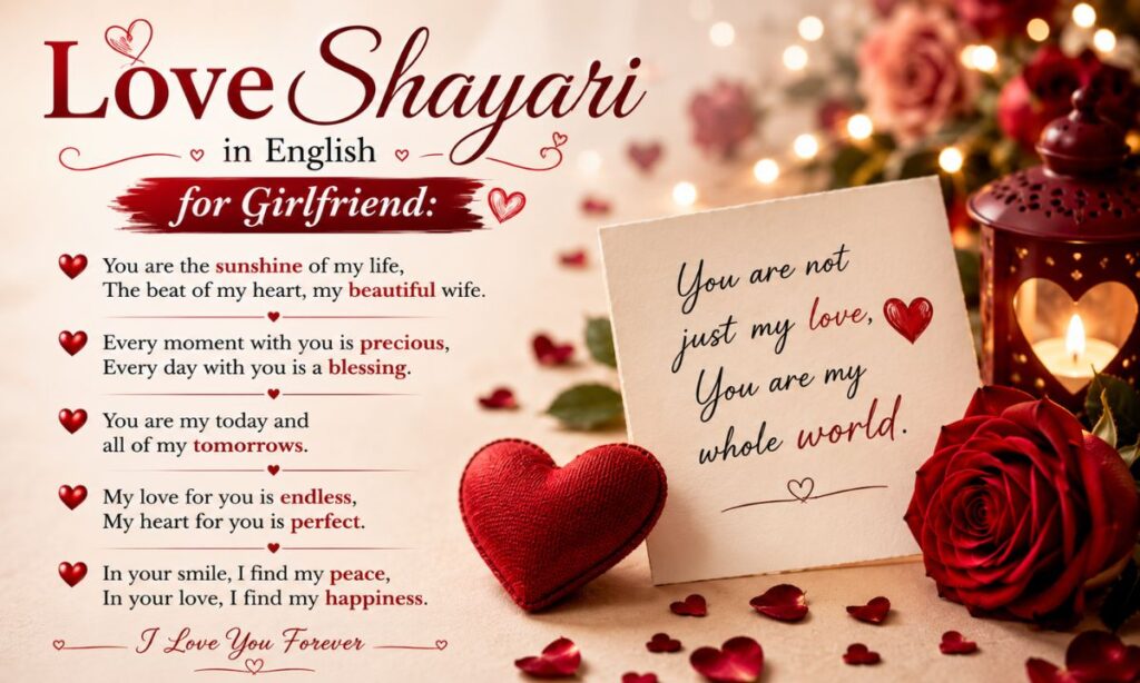 Love Shayari in English for girlfriend