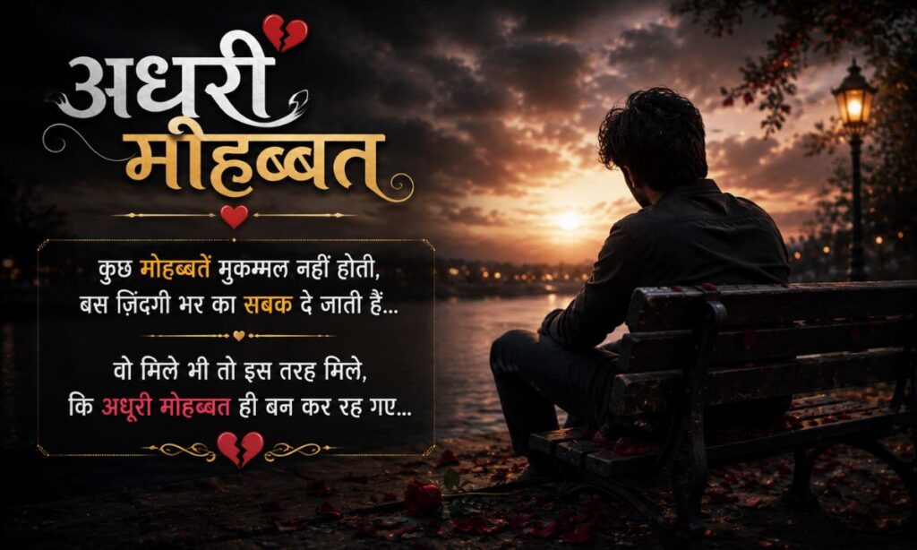 _Adhuri Mohabbat Shayari in Hindi