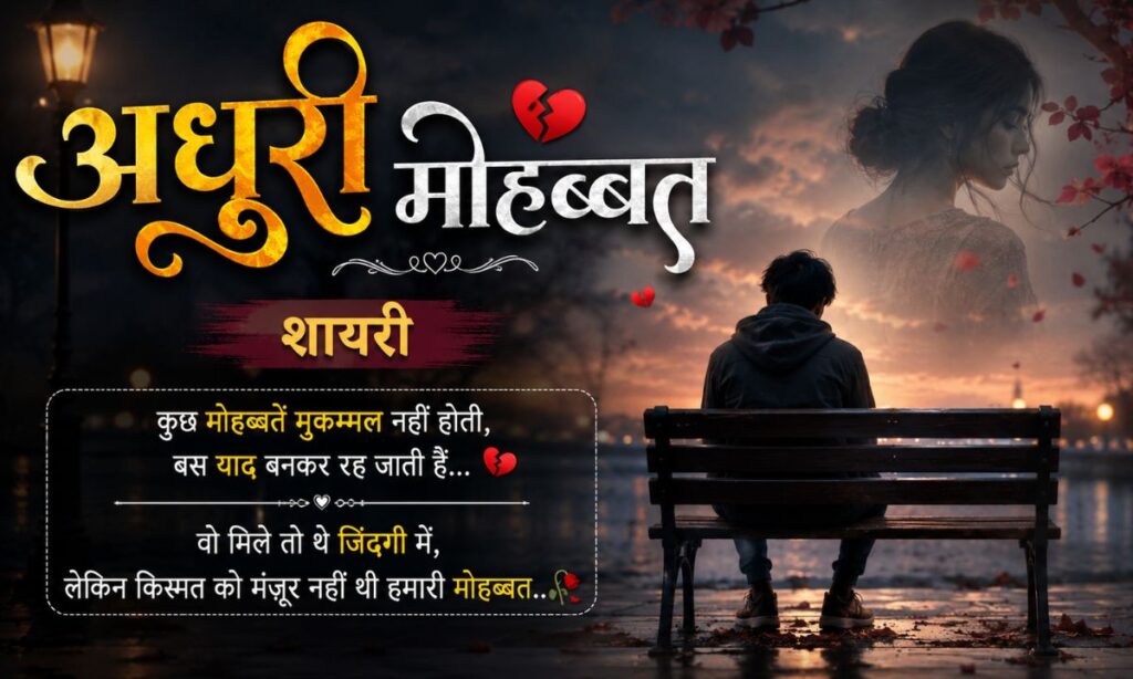 Adhuri Mohabbat Shayari in Hindi