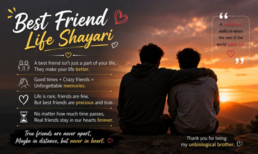 _Best Friend Life Shayari ,Best friend shayari in english ⏳