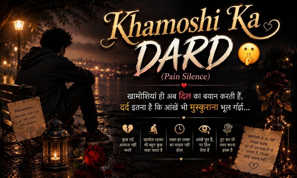 Khamoshi Ka Dard 🤫 Pain Silence) Emotional Heart Touching Shayarii