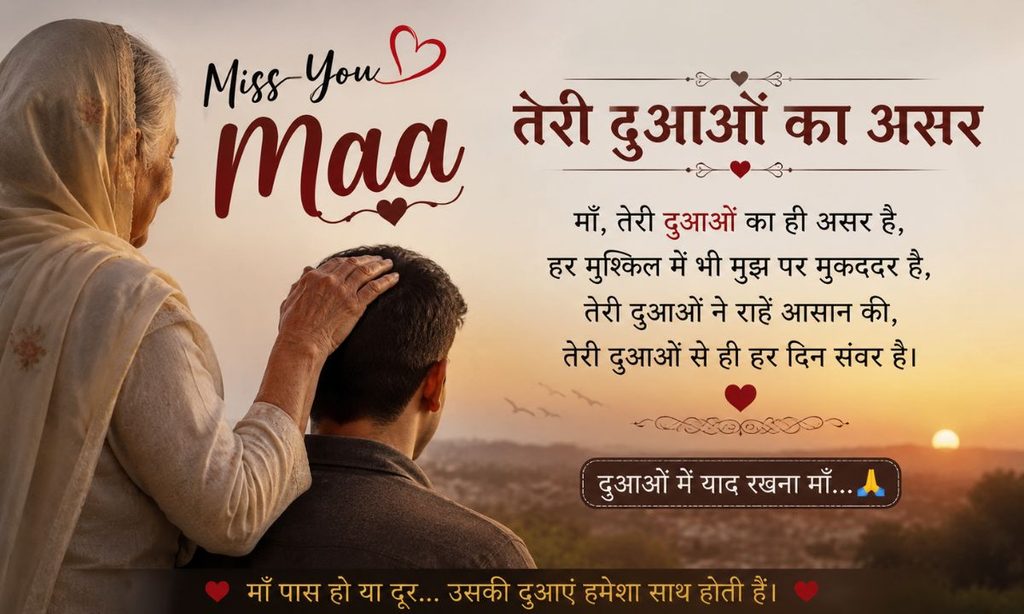 _miss you maa shayari🙏 (तेरी दुआओं का असर)