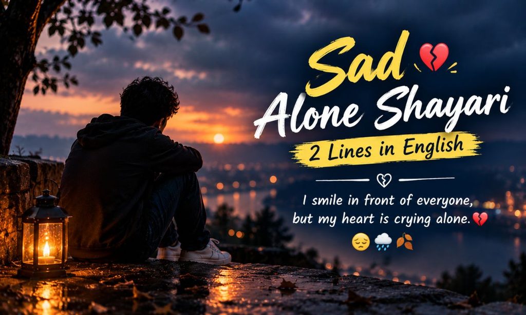 _sad alone shayari 2 lines in english with emoji