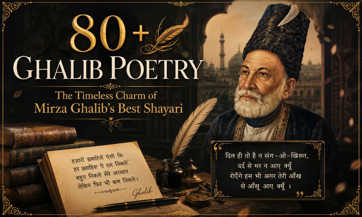 80+ Ghalib Poetry The Timeless Charm of Mirza Ghalib’s Best Shayari