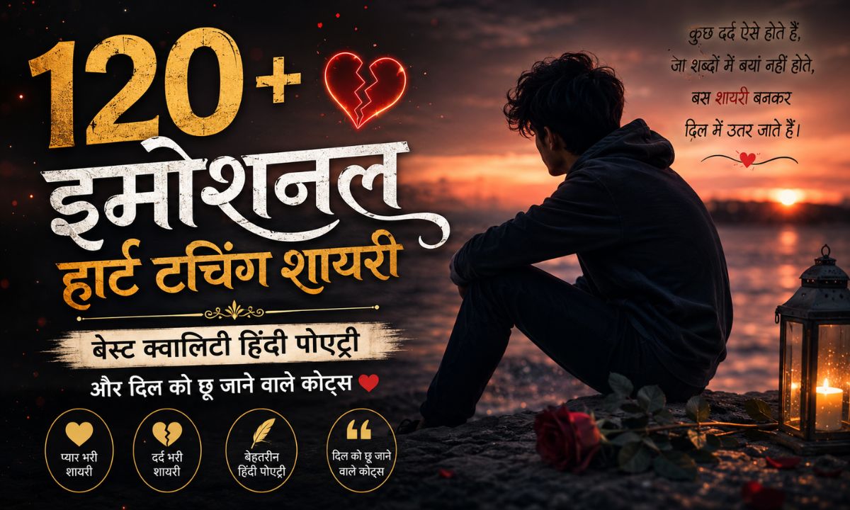 120+ Emotional Heart Touching Shayari Best Quality Hindi Poetry & Heartfelt Quotes
