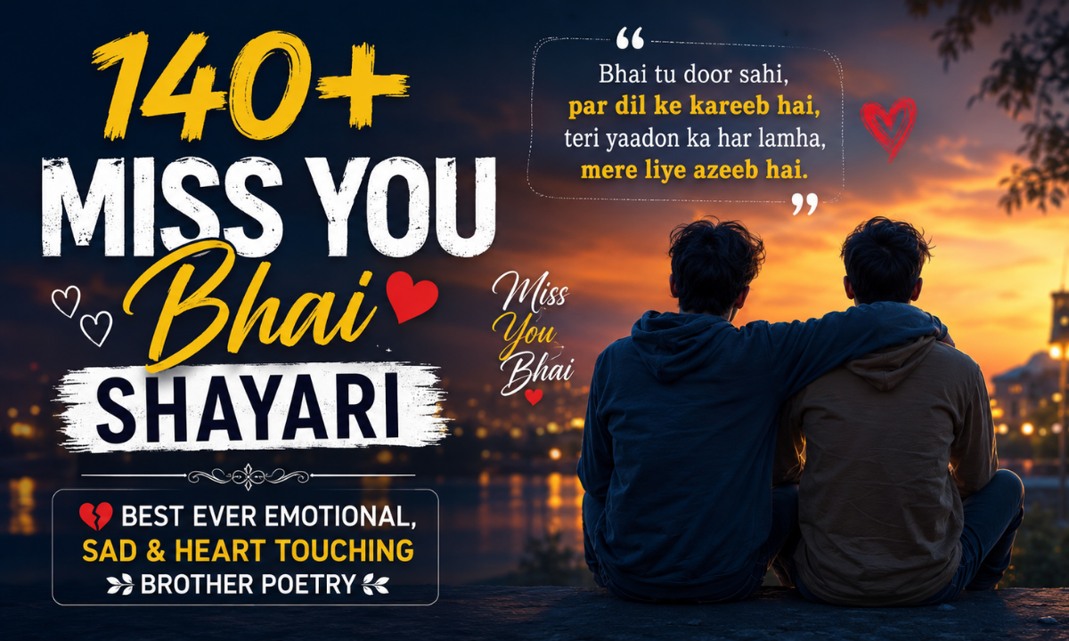 140+ Miss You Bhai Shayari Best Ever Emotional, Sad & Heart Touching Brother Poetry