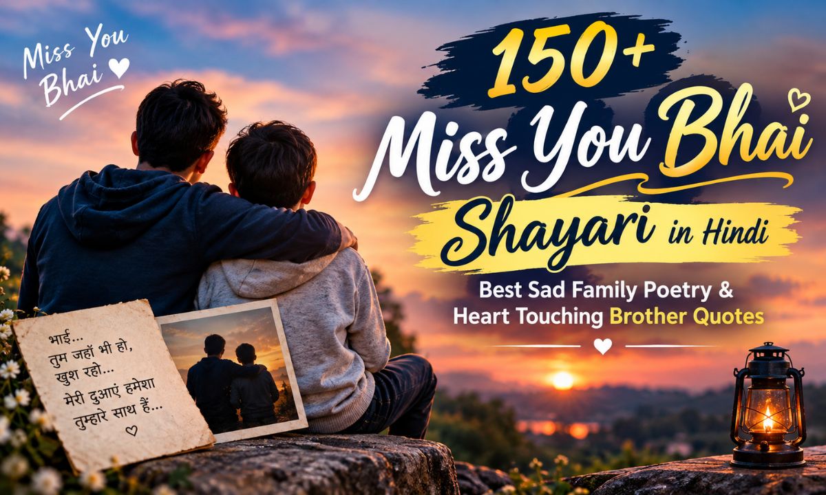 150+ Miss You Bhai Shayari in Hindi Best Sad Family Poetry & Heart Touching Brother Quotes 